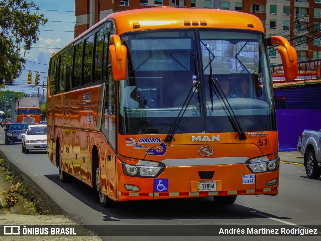 TRACOPA - Transportes Costarricenses Panameños 57 na cidade de Mata Redonda, San José, San José, Costa Rica, por Andrés Martínez Rodríguez. ID da foto: 9999321.