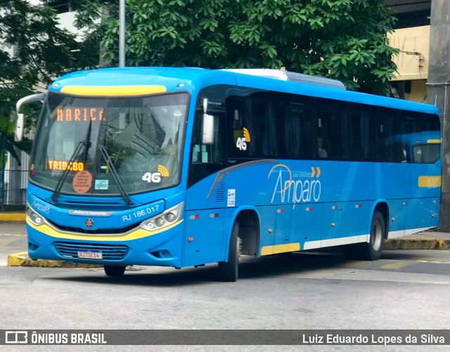 Viação Nossa Senhora do Amparo RJ 186.017 na cidade de Rio de Janeiro, Rio de Janeiro, Brasil, por Luiz Eduardo Lopes da Silva. ID da foto: 9999619.