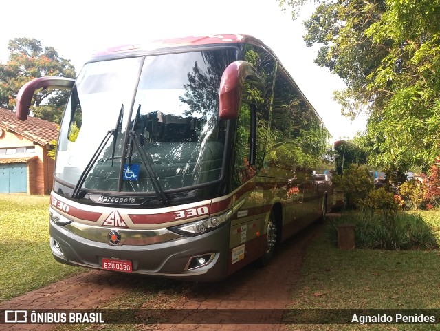 Santa Maria Fretamento e Turismo 330 na cidade de Leme, São Paulo, Brasil, por Agnaldo Penides. ID da foto: 10000425.