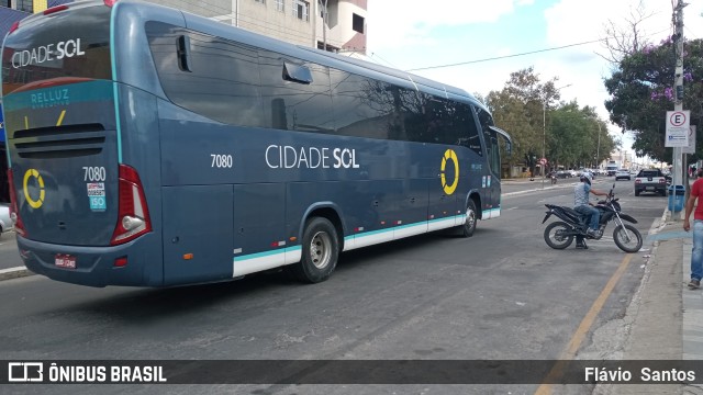 Viação Cidade Sol 7080 na cidade de Vitória da Conquista, Bahia, Brasil, por Flávio  Santos. Número da foto: #10002380.