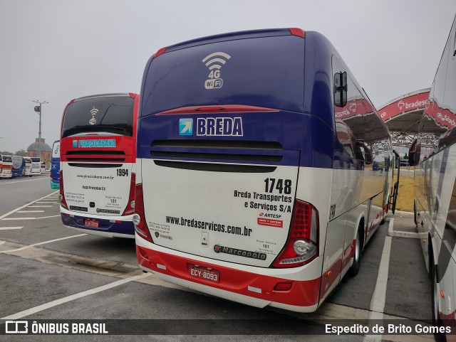 Breda Transportes e Serviços 1748 na cidade de Aparecida, São Paulo, Brasil, por Espedito de Brito Gomes. Número da foto: #10001853.