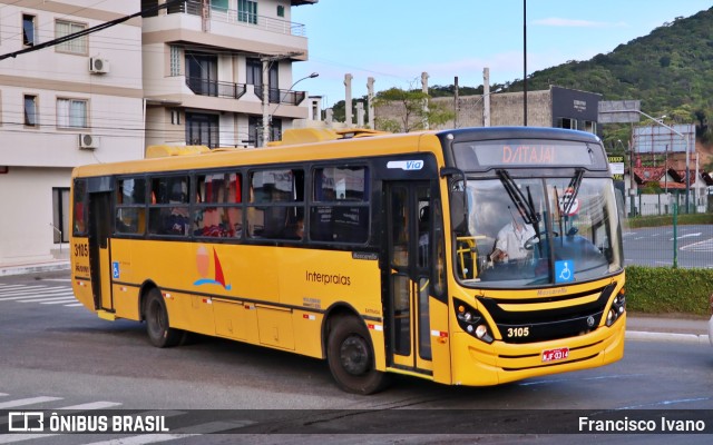 Viação Praiana 3105 na cidade de Balneário Camboriú, Santa Catarina, Brasil, por Francisco Ivano. ID da foto: 10002119.