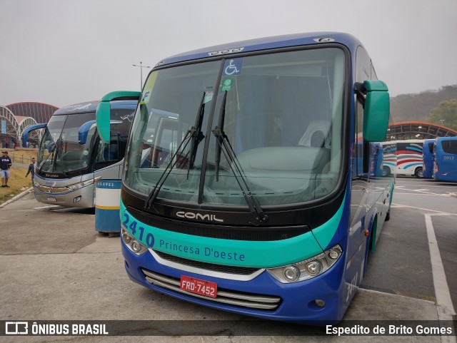 Princesa D'Oeste Fretamento e Turismo 2410 na cidade de Aparecida, São Paulo, Brasil, por Espedito de Brito Gomes. ID da foto: 10002224.