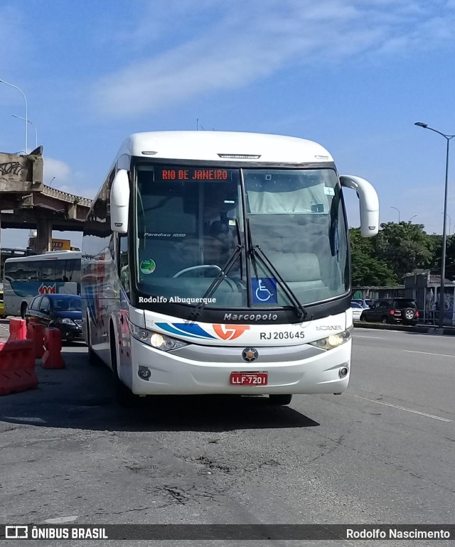 Viação Teresópolis RJ 203.045 na cidade de Rio de Janeiro, Rio de Janeiro, Brasil, por Rodolfo Albuquerque. Número da foto: #10001917.