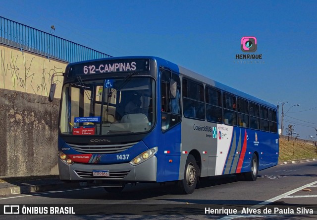 Expresso Metrópolis Transportes e Viagens 1437 na cidade de Campinas, São Paulo, Brasil, por Henrique Alves de Paula Silva. Número da foto: #10005471.