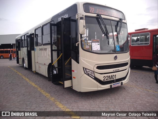 Empresa de Ônibus Campo Largo 22M01 na cidade de Curitiba, Paraná, Brasil, por Mayron Cesar  Colaço Teixeira. ID da foto: 10005818.