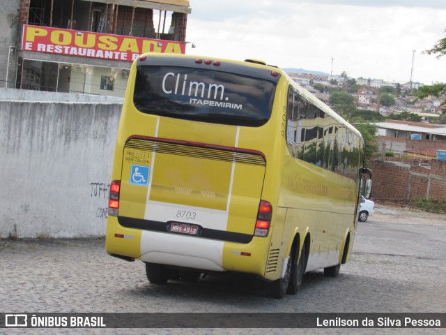 Viação Itapemirim 8703 na cidade de Caruaru, Pernambuco, Brasil, por Lenilson da Silva Pessoa. Número da foto: #10006512.