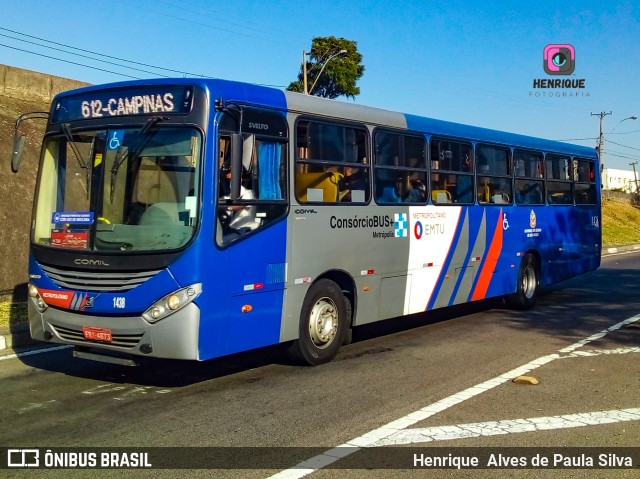 Expresso Metrópolis Transportes e Viagens 1438 na cidade de Campinas, São Paulo, Brasil, por Henrique Alves de Paula Silva. Número da foto: #10005469.