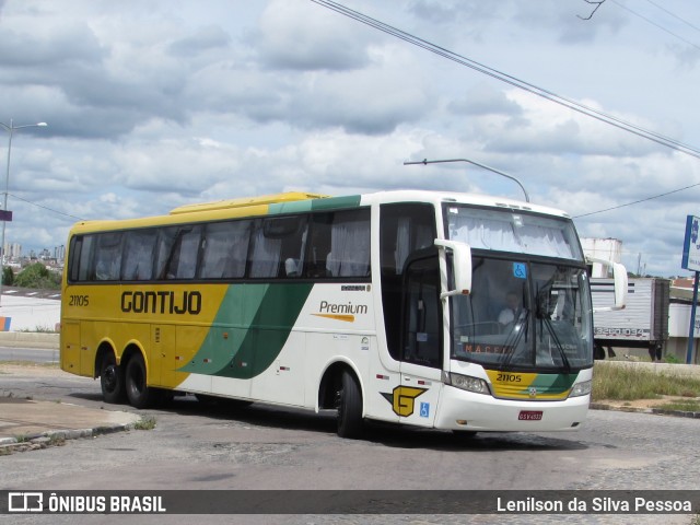 Empresa Gontijo de Transportes 21105 na cidade de Caruaru, Pernambuco, Brasil, por Lenilson da Silva Pessoa. ID da foto: 10009212.