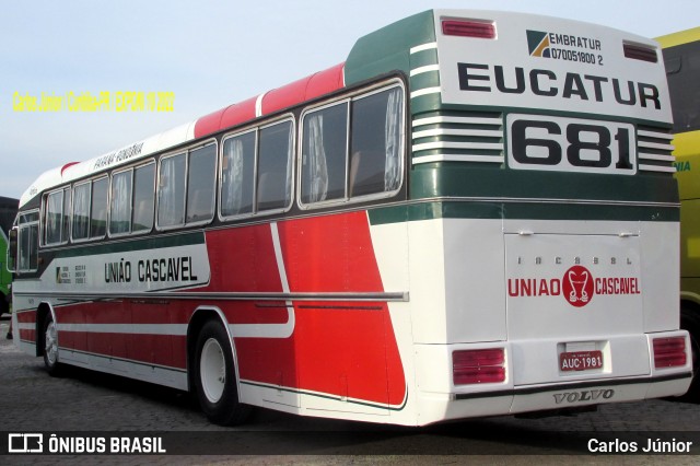 Eucatur - Empresa União Cascavel de Transportes e Turismo 681 na cidade de Curitiba, Paraná, Brasil, por Carlos Júnior. ID da foto: 10010873.