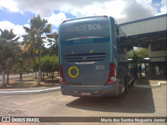 Viação Cidade Sol 8650 na cidade de Piritiba, Bahia, Brasil, por Mario dos Santos Nogueira Junior. ID da foto: 10012975.