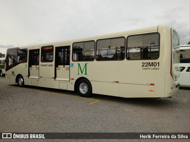 Empresa de Ônibus Campo Largo 22M01 na cidade de Curitiba, Paraná, Brasil, por Herik Ferreira da Silva. ID da foto: 10012252.