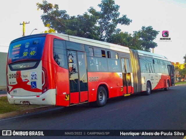 Itajaí Transportes Coletivos 2007 na cidade de Campinas, São Paulo, Brasil, por Henrique Alves de Paula Silva. Número da foto: #10011404.