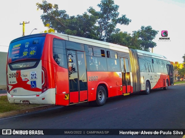 Itajaí Transportes Coletivos 2007 na cidade de Campinas, São Paulo, Brasil, por Henrique Alves de Paula Silva. ID da foto: 10011404.