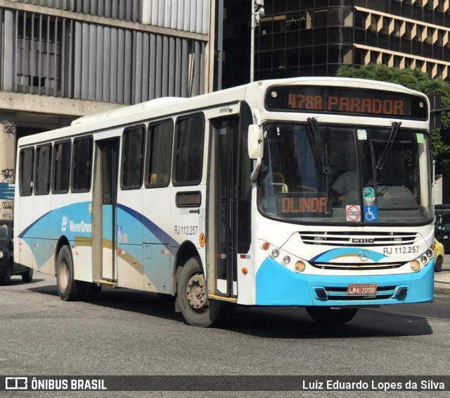 Auto Viação Vera Cruz - Belford Roxo RJ 112.257 na cidade de Rio de Janeiro, Rio de Janeiro, Brasil, por Luiz Eduardo Lopes da Silva. ID da foto: 10013321.