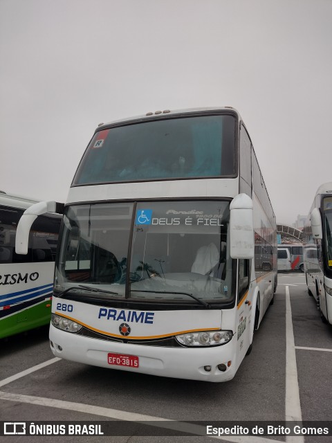 PRAIME - RWR Transportes de Passageiros 280 na cidade de Aparecida, São Paulo, Brasil, por Espedito de Brito Gomes. ID da foto: 10011491.