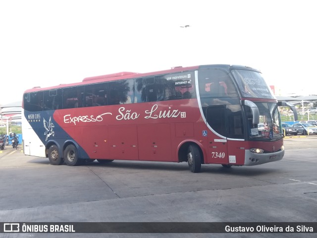 Expresso São Luiz 7340 na cidade de Goiânia, Goiás, Brasil, por Gustavo Oliveira da Silva. Número da foto: #10012615.