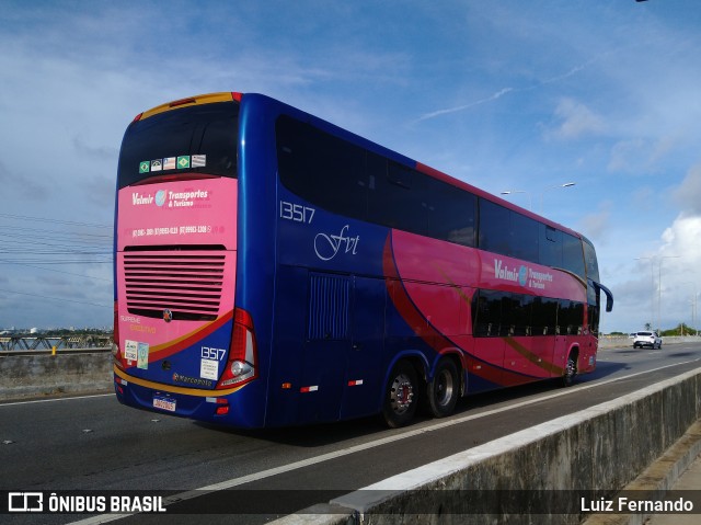 Valmir Transporte & Turismo 13517 na cidade de Maceió, Alagoas, Brasil, por Luiz Fernando. ID da foto: 10013307.