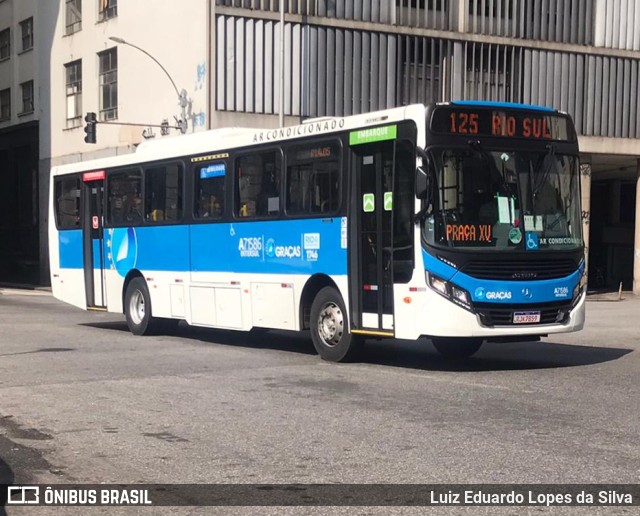 Viação Nossa Senhora das Graças A71586 na cidade de Rio de Janeiro, Rio de Janeiro, Brasil, por Luiz Eduardo Lopes da Silva. Número da foto: #10011602.