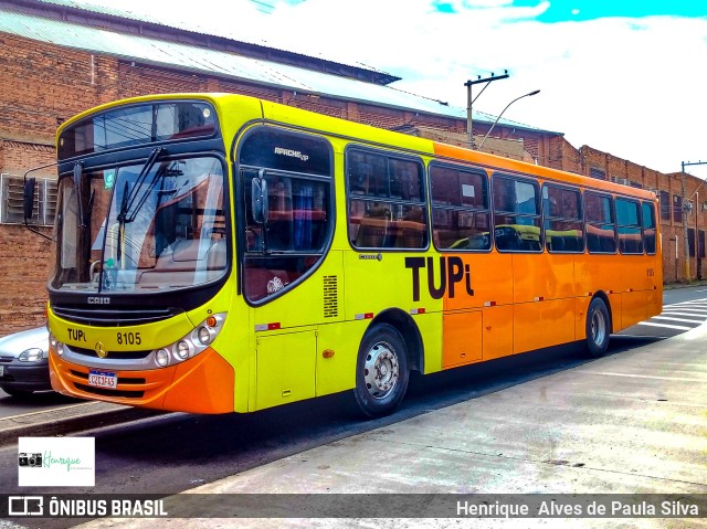 TUPi Transportes Urbanos Piracicaba 8105 na cidade de Piracicaba, São Paulo, Brasil, por Henrique Alves de Paula Silva. ID da foto: 10012901.