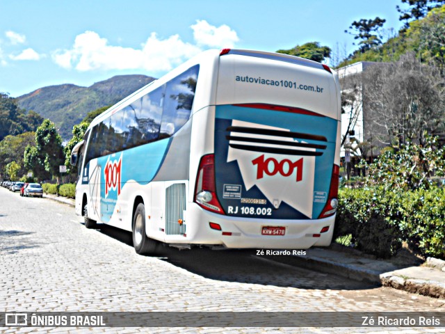 Auto Viação 1001 RJ 108.002 na cidade de Petrópolis, Rio de Janeiro, Brasil, por Zé Ricardo Reis. ID da foto: 9964982.