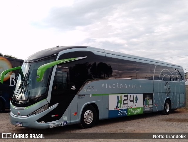 Viação Garcia 82038 na cidade de Curitiba, Paraná, Brasil, por Netto Brandelik. ID da foto: 9964679.