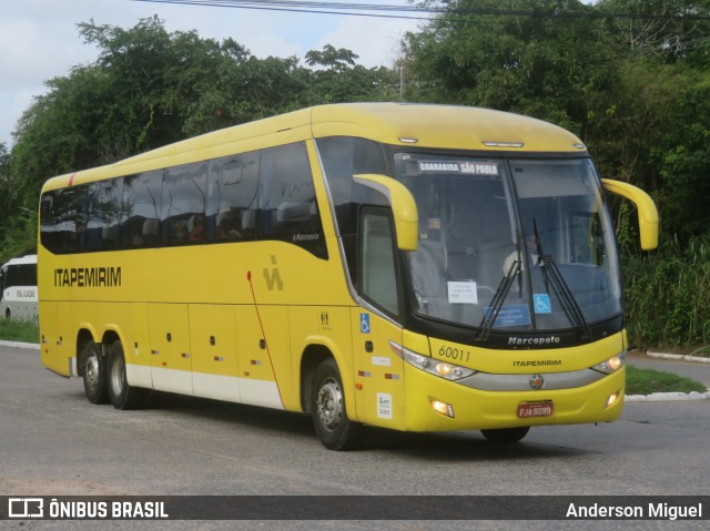 Viação Itapemirim 60011 na cidade de Recife, Pernambuco, Brasil, por Anderson Miguel. ID da foto: 9964868.