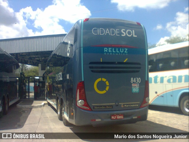 Viação Cidade Sol 8430 na cidade de Piritiba, Bahia, Brasil, por Mario dos Santos Nogueira Junior. ID da foto: 10015739.