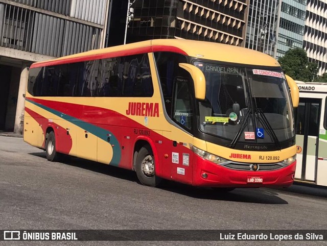 Auto Viação Jurema RJ 120.092 na cidade de Rio de Janeiro, Rio de Janeiro, Brasil, por Luiz Eduardo Lopes da Silva. ID da foto: 10015959.