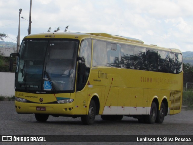 Viação Itapemirim 8703 na cidade de Caruaru, Pernambuco, Brasil, por Lenilson da Silva Pessoa. ID da foto: 10015290.