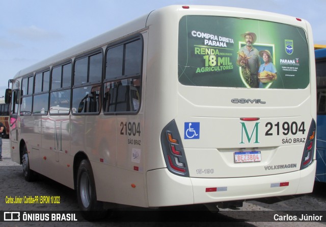 Auto Viação São Braz 21904 na cidade de Curitiba, Paraná, Brasil, por Carlos Júnior. ID da foto: 10018320.