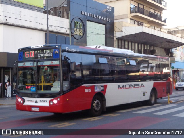 MONSA - Microomnibus Norte 6515 na cidade de Ciudad Autónoma de Buenos Aires, Argentina, por Agustin SanCristobal1712. ID da foto: 10018444.