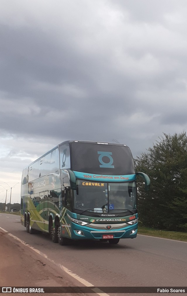 Carvalho Tur Transportes e Turismo 1004 na cidade de Benevides, Pará, Brasil, por Fabio Soares. Número da foto: #10018614.