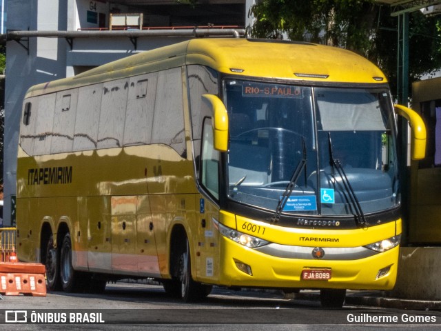 Viação Itapemirim 60011 na cidade de Rio de Janeiro, Rio de Janeiro, Brasil, por Guilherme Gomes. ID da foto: 10021182.