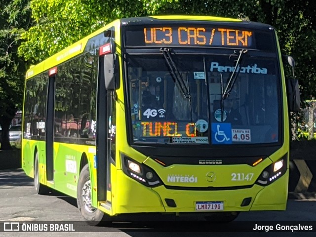 Viação Pendotiba 2.1.147 na cidade de Niterói, Rio de Janeiro, Brasil, por Jorge Gonçalves. ID da foto: 10020193.