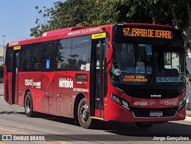 Viação Araçatuba 1.5.043 na cidade de Niterói, Rio de Janeiro, Brasil, por Jorge Gonçalves. Número da foto: #10024836.