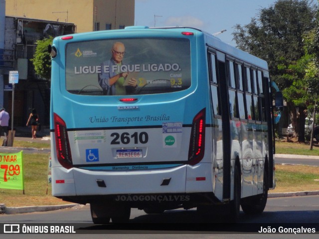 UTB - União Transporte Brasília 2610 na cidade de Novo Gama, Goiás, Brasil, por João Gonçalves. ID da foto: 10030706.