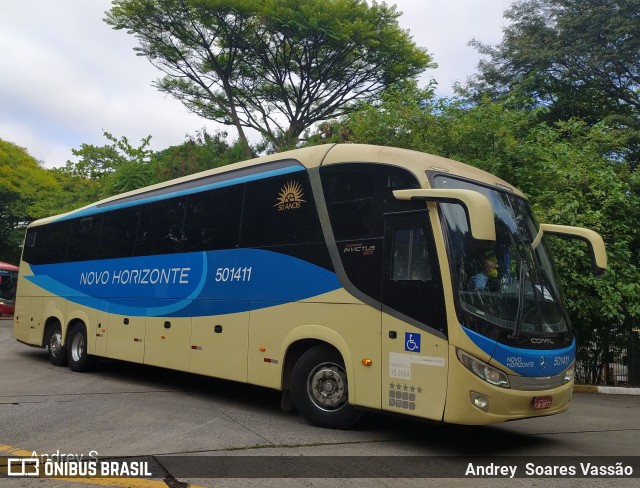 Viação Novo Horizonte 501411 na cidade de São Paulo, São Paulo, Brasil, por Andrey  Soares Vassão. ID da foto: 10029861.