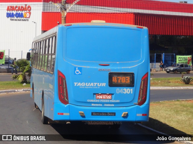 Taguatur - Taguatinga Transporte e Turismo 04301 na cidade de Novo Gama, Goiás, Brasil, por João Gonçalves. Número da foto: #10030613.