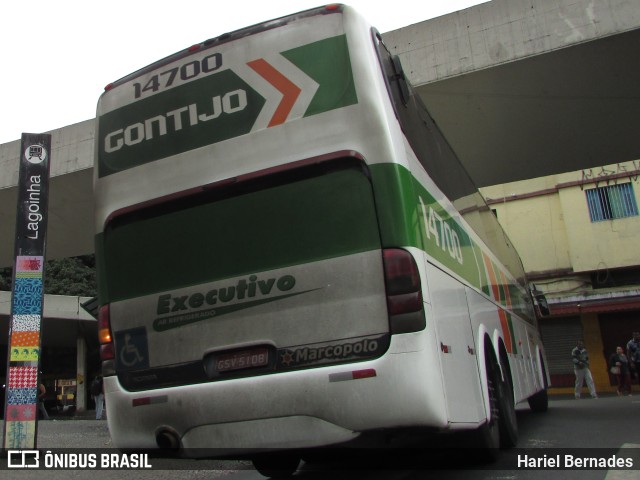 Empresa Gontijo de Transportes 14700 na cidade de Belo Horizonte, Minas Gerais, Brasil, por Hariel Bernades. Número da foto: #10030092.