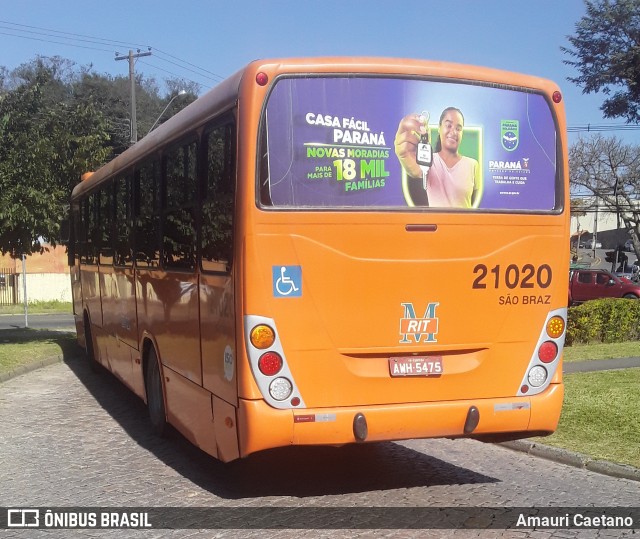 Auto Viação São Braz 21020 na cidade de Curitiba, Paraná, Brasil, por Amauri Caetano. ID da foto: 10030317.