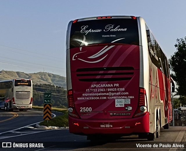 Expresso Paloma 2500 na cidade de Aparecida, São Paulo, Brasil, por Vicente de Paulo Alves. Número da foto: #10033604.