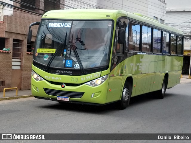 Tursan - Turismo Santo André 703 (RJ 597.267) na cidade de Barra do Piraí, Rio de Janeiro, Brasil, por Danilo  Ribeiro. Número da foto: #10032193.