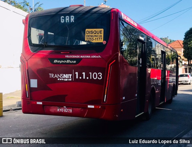 Auto Lotação Ingá 1.1.103 na cidade de Niterói, Rio de Janeiro, Brasil, por Luiz Eduardo Lopes da Silva. ID da foto: 10033655.