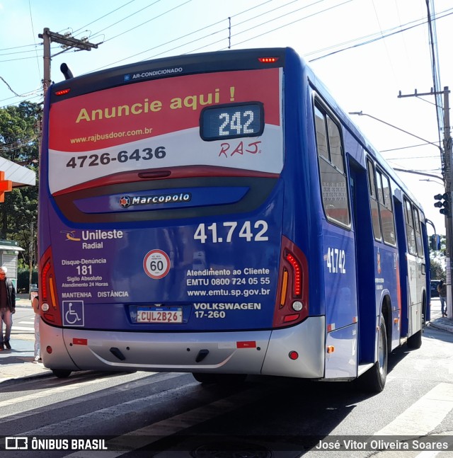 Radial Transporte Coletivo 41.742 na cidade de São Paulo, São Paulo, Brasil, por José Vitor Oliveira Soares. Número da foto: #10034608.