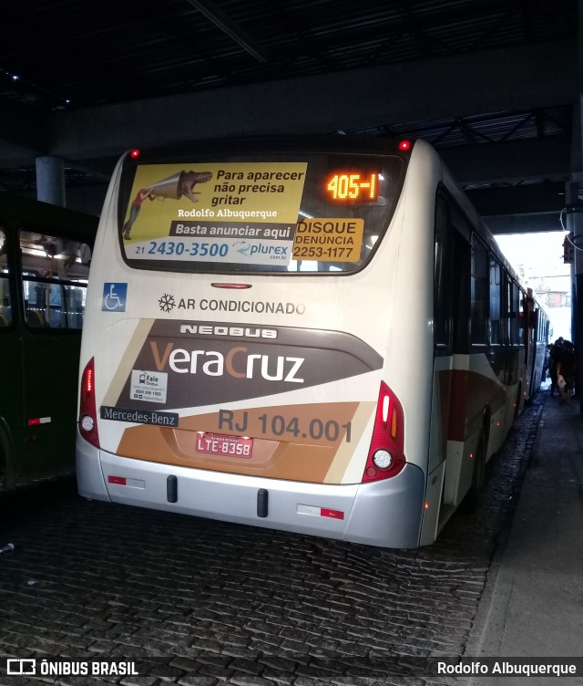 Auto Ônibus Vera Cruz RJ 104.001 na cidade de Duque de Caxias, Rio de Janeiro, Brasil, por Rodolfo Albuquerque. Número da foto: #10036453.