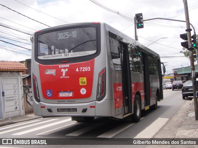 Pêssego Transportes 4 7203 na cidade de São Paulo, São Paulo, Brasil, por Gilberto Mendes dos Santos. ID da foto: 10040003.