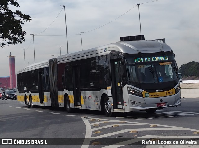 Viação Metrópole Paulista - Zona Leste 3 1160 na cidade de São Paulo, São Paulo, Brasil, por Rafael Lopes de Oliveira. Número da foto: #10042717.