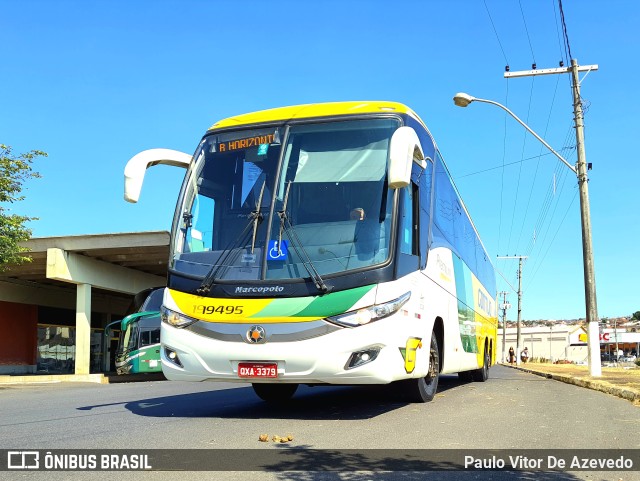 Empresa Gontijo de Transportes 19495 na cidade de Araxá, Minas Gerais, Brasil, por Paulo Vitor De Azevedo. ID da foto: 10040891.