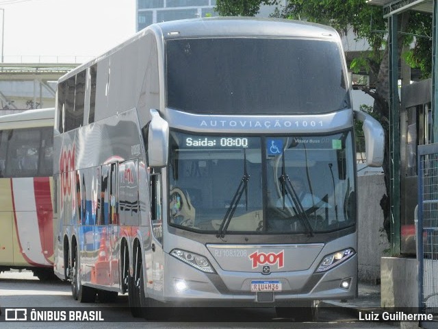 Auto Viação 1001 RJ 108.1208 na cidade de Rio de Janeiro, Rio de Janeiro, Brasil, por Luiz Guilherme. ID da foto: 9967610.